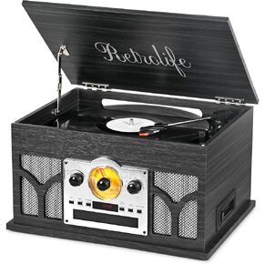 Retrolife® 10-in-1 Record Player with Speakers and Bluetooth, Black in Kuwait