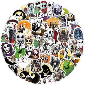 60Pcs The Nightmare Before Christmas Stickers for Kids Stickers Cute Gifts for Girls Boys Halloween Sticker for Kids Waterbottle Laptop Guitar Classroom Prizes for Elementary Students (Nightmare) in Kuwait