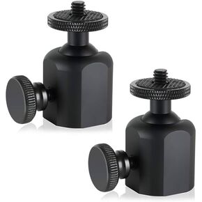Mini Ball Heads Universal Tripod Ball Head Camera Screw Mount, 360 Degrees Rotatable Tilt with 1/4 inch Screew for Cameras Monopods Camcorder LED Light Stand, Loads to 10lbs, Black (2) in Kuwait