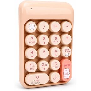 Vikye Bluetooth Number Pad, 18 Keys Wireless Numeric Keypad, Financial Accounting External Numpad Keyboard (Black) in Saudi Arabia