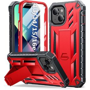 SOiOS for iPhone 13/14/15 Phone Case with Built-in Screen Protector Red in Kuwait
