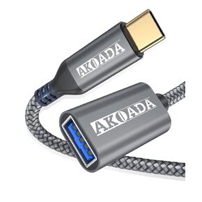 AkoaDa USB C to USB 3.0 Adapter (10ft), USB Type C Male to USB 3.0 Female OTG Cable Thunderbolt3 Compatible with iPhone 16 Pro Max/16 Plus/16/15, iPad, MacBook Pro/Air 2023, Galaxy S24/S23/S22 in Kuwait