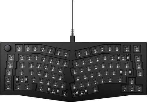 Keychron Q10 QMK Custom Mechanical Keyboard Barebone, 75% Alice Layout Ergonomic CNC Aluminum Case, Hot-swappable RGB Backlight, Programmable Knob & Macro Keys, Wired USB-C, Mac Windows Linux, Grey in Kuwait