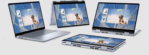 Dell Inspiron 14 7445 2-in-1 Laptop, 14" FHD+ Touchscreen, AMD Ryzen 5 8640HS(Beats i7-1255U), 32GB DDR5 RAM, 1TB PCIe SSD, Backlit KB, FP Reader, Type-C, FHD Webcam, Win 11 Home in Kuwait