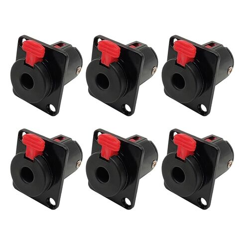 6.35mm Stereo Female Panel Mount Locking Style D Series Connector TRS 1/4 Mono Input Jack Socket Adapter for Guitar 4pcs in Kuwait