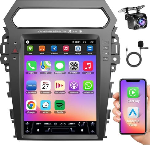 for 2011-2019 Ford Explorer Car Radio Android 15 2+64 8 core, 12.1" IPS Touch Screen Car Radio Build-in GPS Wireless CarPlay/Wired Android Auto, Backup Camera/DSP/SWC in Kuwait