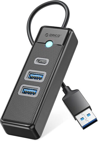 ORICO USB Hub, 3 Ports USB 3.1 Type A to USB 3.0 Hub Adapter with 2 USBA, 1 Type C for Laptop, Mobile Phone, Tablet with 0.5ft Cable, Compatible with Mac OS 10.X and Above, Linux, Android in Kuwait