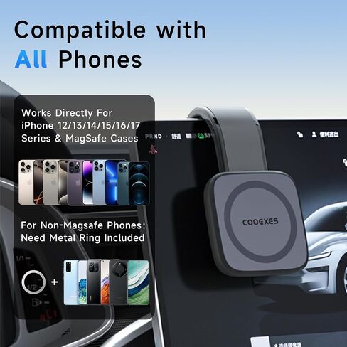 Magnetic Car Phone Holder, Bendable Alloy Arm Car Mount with Vacuum Suction, All-in-one Design & 108LBS Strongest Suction & 360° Rotation for All MagSafe Phones iPhone 17 16 15 14 Pro Max in Saudi Arabia