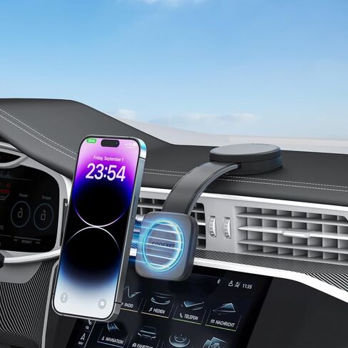 Magnetic Car Phone Holder, Bendable Alloy Arm Car Mount with Vacuum Suction, All-in-one Design & 108LBS Strongest Suction & 360° Rotation for All MagSafe Phones iPhone 17 16 15 14 Pro Max in Saudi Arabia