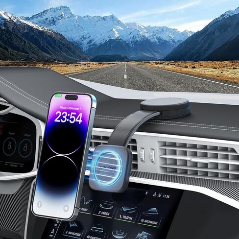 Magnetic Car Phone Holder, Bendable Alloy Arm Car Mount with Vacuum Suction, All-in-one Design & 108LBS Strongest Suction & 360° Rotation for All MagSafe Phones iPhone 17 16 15 14 Pro Max in Saudi Arabia