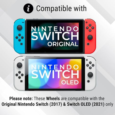Orzly Steering Wheels for Nintendo Switch & OLED JoyCons, Racing Wheels for Mario Kart 8 Deluxe [Mariokart Switch Steering Wheel Joycon Controller Attachment Accessories] - TWIN PACK[1x Red & 1x Blue] in Kuwait
