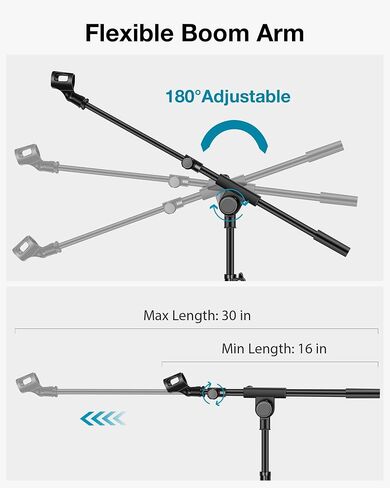 InnoGear Mic Stand Tripod Boom Arm Floor Microphone Stand Height Adjustable in Saudi Arabia
