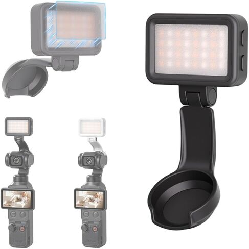 Magnetic Fill Light for DJI Osmo Pocket 4,Soft Light Accessories Three-Color Adjustable for DJI Osmo Pocket 4 (Black) in Kuwait