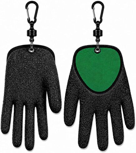 Fishing Gloves for Men with Quick Release Keychain, Fish Handling Gloves with Magnetic Carabiner, Anti Slip Fish Gloves with for Bass Fishing, Catfish, Kayak & Shore Fishing in Kuwait