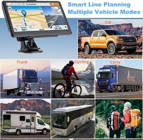GPS Navigator for Car, 2026 Map 7 inch Touch Screen Car GPS 256-16GB,Voice Turn Direction Guidance, Support Speed and Red Light Warning, North America Lifetime map Free Update Truck(Brown) in Kuwait