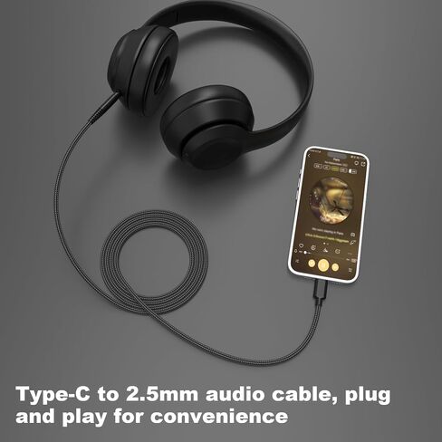 USB C to 2.5mm Audio Cable Compatible with Sennheiser HD598 HD598SE HD598SR HD598CS HD599 HD579 HD560S HD558 HD518 Headphones, Type-c to 2.5mm Aux Cord for iPhone 15 16 PC Smartphone, 5FT in Kuwait