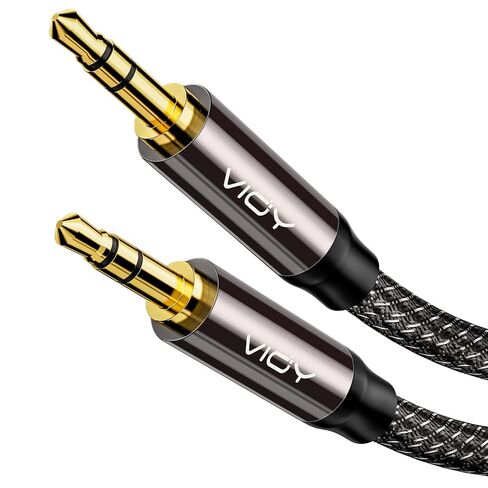 VIOY Aux Cable (6 ft), [Copper Shell, Hi-Fi Sound] 3.5 mm Male to Male Braided Auxiliary Cord Compatible with Headphone, Smartphone, Home/Car Stereo, Speaker, Echo & More in Saudi Arabia