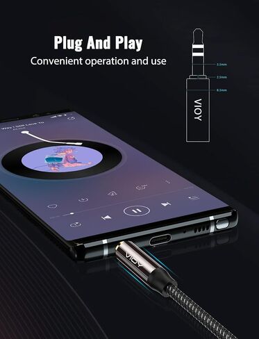 VIOY Aux Cable (6 ft), [Copper Shell, Hi-Fi Sound] 3.5 mm Male to Male Braided Auxiliary Cord Compatible with Headphone, Smartphone, Home/Car Stereo, Speaker, Echo & More in Saudi Arabia