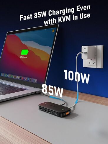 Lemorele USB C KVM Switch with 4K@60Hz HDMI, 4 USB A/C Ports, 100W PD, 3.5mm Audio for 2 Computers Share 1 Monitor/Keyboard/Mouse/USB Flash Drives, etc, Compatible with Windows, Mac, Linux, Android in Saudi Arabia