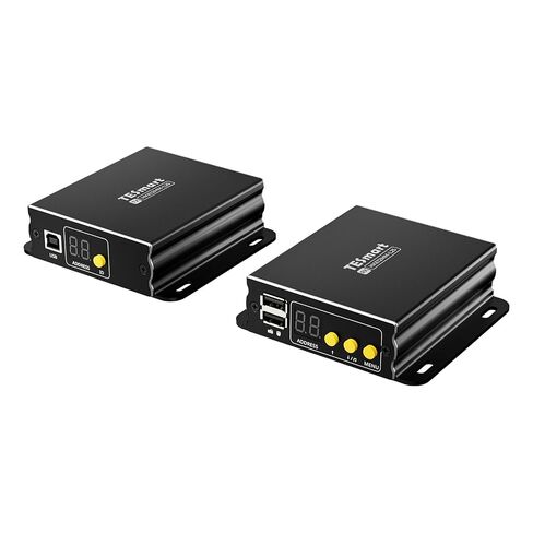 TESmart HDMI KVM Extender Over IP, 1080P@60Hz, Up to 393ft(120m) via Single Cat5/6, USB Keyboard & Mouse Extension | Single/Quad-Screen Video Wall Mode | RX Audio Out, HDCP 1.4, Windows/Ubuntu/macOS in Kuwait