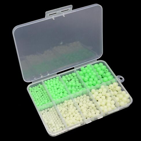 650pcs Luminous Soft Plastic Round Fishing Beads Glow Green Bait Eggs in Kuwait