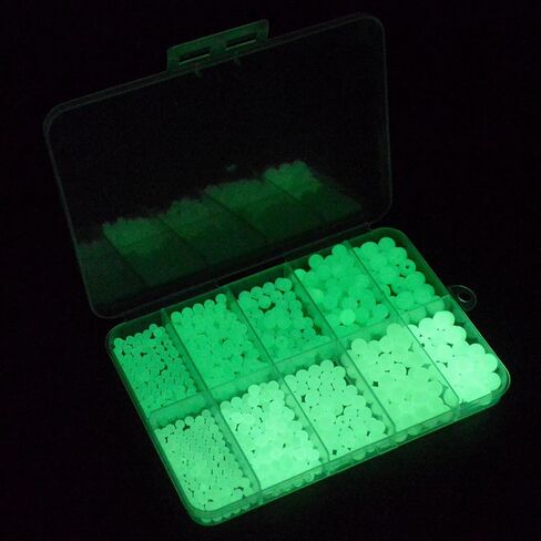 650pcs Luminous Soft Plastic Round Fishing Beads Glow Green Bait Eggs in Kuwait