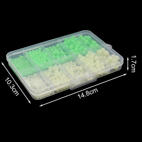 650pcs Luminous Soft Plastic Round Fishing Beads Glow Green Bait Eggs in Kuwait