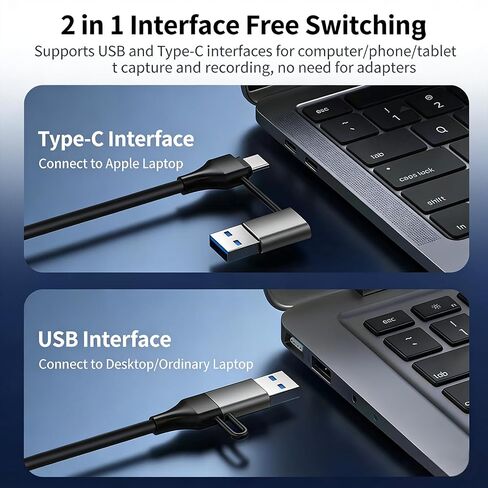 Advanced USB3.0 4K UHD Video Captures Card with Double Interfaces Type C and USB3.0 for Live Streaming Gaming and Applications Double Interfaces in Saudi Arabia