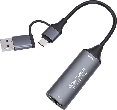 Fabater Video Capture Card, Low Latency 4K HDMI to USB USBC 3.0 Capture Card, Audio Recording for Streaming Conference Teaching Gaming, Compatible with Twitch OBS Potplayer VLC in Kuwait