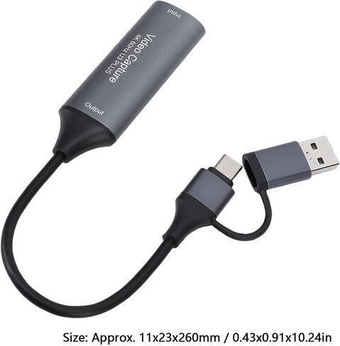Fabater Video Capture Card, Low Latency 4K HDMI to USB USBC 3.0 Capture Card, Audio Recording for Streaming Conference Teaching Gaming, Compatible with Twitch OBS Potplayer VLC in Kuwait