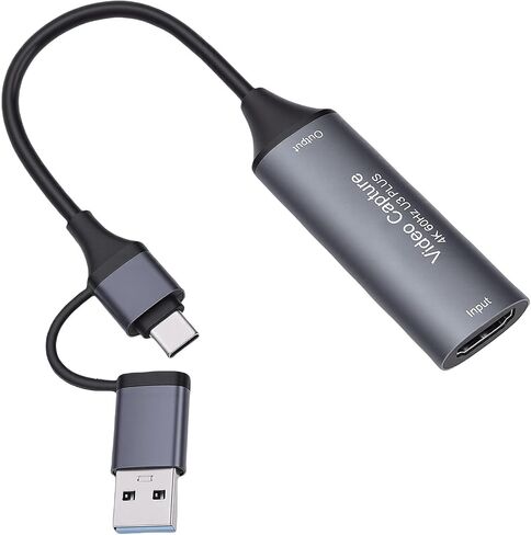 Fabater Video Capture Card, Low Latency 4K HDMI to USB USBC 3.0 Capture Card, Audio Recording for Streaming Conference Teaching Gaming, Compatible with Twitch OBS Potplayer VLC in Kuwait