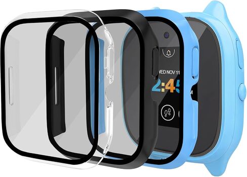 surundo Compatible with Gizmo Watch 3 Screen Protector Case, Hard PC with Tempered Glass High Definition Scratch Resistant Overall Bumper Cover Shell for Verizon Gizmo Watch 3 in Kuwait