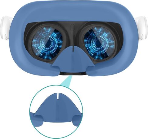 Silicone Face Cover for Meta Quest 3 - Skin-Friendly Anti-Sweat VR Face Pad with Ventilation & Lightproof Design (Blue) in Kuwait