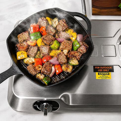XtremepowerUS Double Burner Propane Stove, 25,516 BTU Outdoor Camping Cooktop with Auto Ignition, Portable Stainless Steel LPG Gas Stove for Camping, RV, Tailgating & Outdoor Cooking in Saudi Arabia