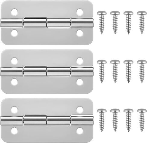 3 PCS Stainless Steel Cooler Hinges Replacement for Igloo Style Ice Chests, Camping Coolers Accessories with Screws, Fits Igloo Rectangular Coolers 25-165 Qt, Replaces Part #24005 in Kuwait
