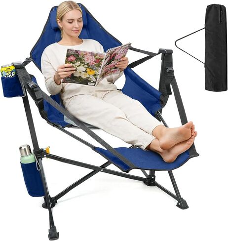 Suteck Hammock Camping Chair with Footrest,500LBS Oversized Swinging Chairs in Kuwait