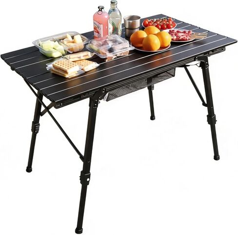 JOUYEK Folding Outdoor Camping Table, Lightweight Aluminum Camp Table White in Kuwait