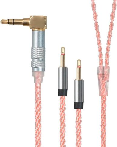 Monolith Dual 2.5mm to 3.5mm Headphone Cable - 5 Feet - Pink with Oxygen Free Copper Braided Auxiliary Audio Cord in Kuwait