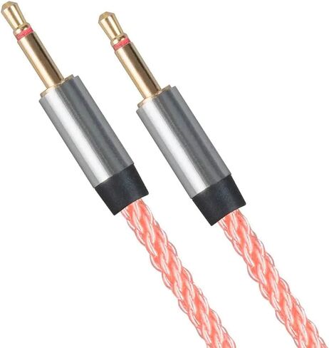 Monolith Dual 2.5mm to 3.5mm Headphone Cable - 5 Feet - Pink with Oxygen Free Copper Braided Auxiliary Audio Cord in Kuwait