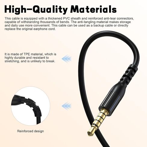 3.5mm Replacement Audio Cable Compatible with SteelSeries Arctis Nova 7, Arctis Nova Pro, Nova 1, Nova 3 Gaming Headset, 3.5mm 5 Pole to 4 Pole Aux Cord for PS5, PS4, Nintendo Switch, Phone, PC, 5FT in Saudi Arabia