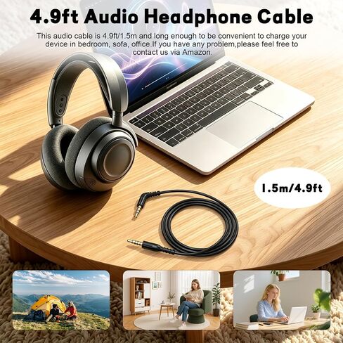 3.5mm Replacement Audio Cable Compatible with SteelSeries Arctis Nova 7, Arctis Nova Pro, Nova 1, Nova 3 Gaming Headset, 3.5mm 5 Pole to 4 Pole Aux Cord for PS5, PS4, Nintendo Switch, Phone, PC, 5FT in Saudi Arabia