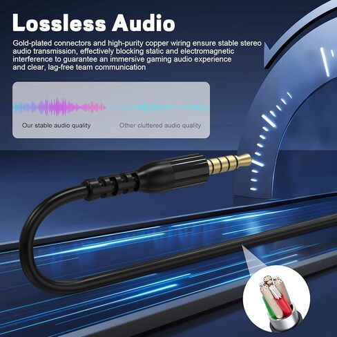 3.5mm Replacement Audio Cable Compatible with SteelSeries Arctis Nova 7, Arctis Nova Pro, Nova 1, Nova 3 Gaming Headset, 3.5mm 5 Pole to 4 Pole Aux Cord for PS5, PS4, Nintendo Switch, Phone, PC, 5FT in Saudi Arabia