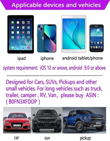 WiFi Backup Camera, Strong 5G WiFi HD1080P Clear Picture, Wide Angle Rear View Reverse Back up Camera, Night Vision Waterproof License Plate Reversing Rearview Camera for Car SUV Pickup iPhone in Kuwait