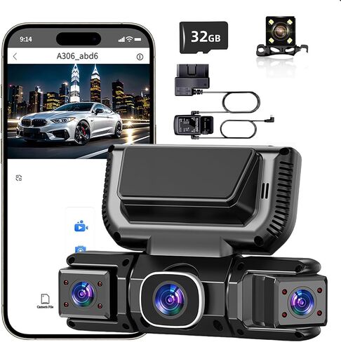 4 Channel Dash Cam Front & Rear for Cars with Radar,2K FHD & WDR Night in Kuwait