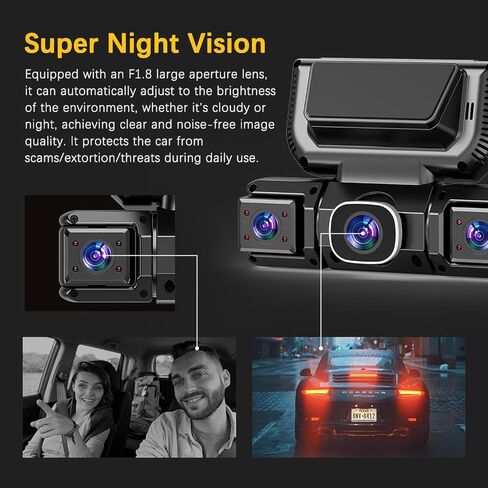 4 Channel Dash Cam Front & Rear for Cars with Radar,2K FHD & WDR Night in Kuwait