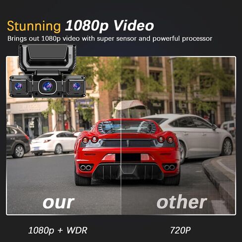 4 Channel Dash Cam Front & Rear for Cars with Radar,2K FHD & WDR Night in Kuwait