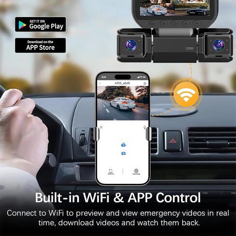 4 Channel Dash Cam Front & Rear for Cars with Radar,2K FHD & WDR Night in Kuwait
