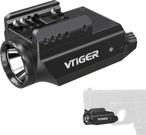 VTIGER Compact LED Weapon Light, 1000 Lumen 984 FT Long Range Mini Pistol Light, Adjustable Rail Locating Small Tactical Flashlights Compatible with GL, 1913 Picatinny, Weaver Rails IPX6 in Kuwait