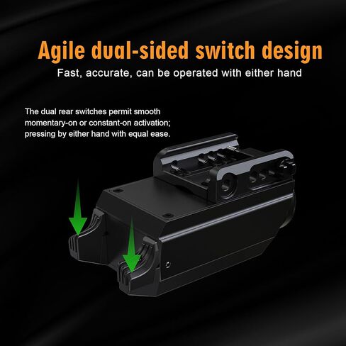 VTIGER Compact LED Weapon Light, 1000 Lumen 984 FT Long Range Mini Pistol Light, Adjustable Rail Locating Small Tactical Flashlights Compatible with GL, 1913 Picatinny, Weaver Rails IPX6 in Kuwait