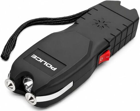 POLICE Stun Gun for Self Defense 2101 – High Voltage Rechargeable with LED Flashlight & Siren Alarm – Compact & Heavy Duty – Personal Security for Women & Men – Black in Kuwait